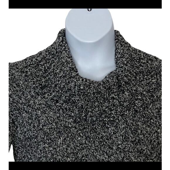 Rafaella Cowl Neck Black & Grey Marbled Cozy Sweater size Medium - Picture 5 of 14
